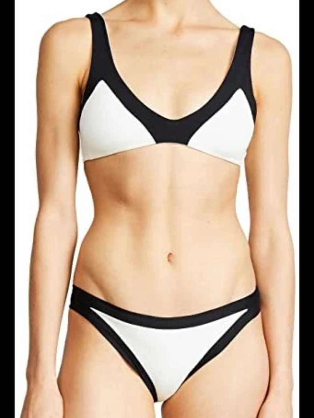 l*space Two-Tone White and Black Bikini Set